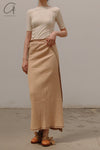 BASERANGE brigg ribbed skirt SKBR-RIB-SP22 COCHLEA (SKBR-RIB-WI21) beige